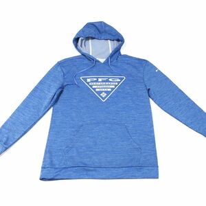 Columbia PFG Men’s Medium Hoodie Blue Heather Performance Fishing Gear